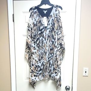 Leslie Faye cold shoulder Animal print dress